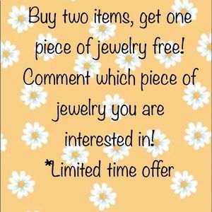 Buy Two Items Get One Piece of Jewelry Free